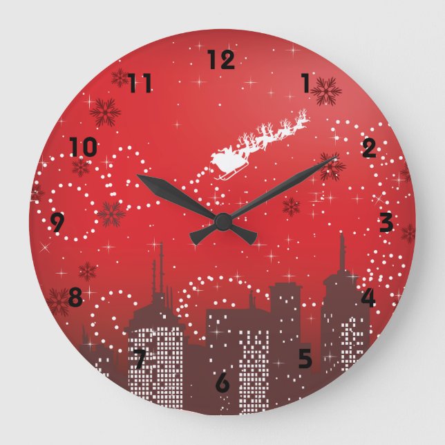 Reloj Redondo Grande Christmas in the city customizable urban (Anverso)