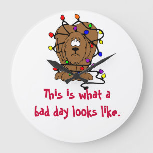 Reloj Redondo Grande Christmas Lights Joke Funny Dog Holiday Lights