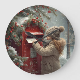 Reloj Redondo Grande Christmas mailbox  charming festive winter decor