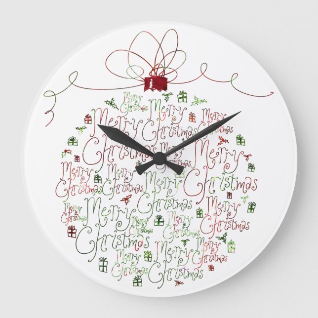 Reloj Redondo Grande Christmas Ornament Clock (Anverso)