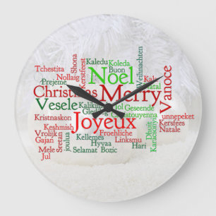 Reloj Redondo Grande Christmas Tidings Around The World
