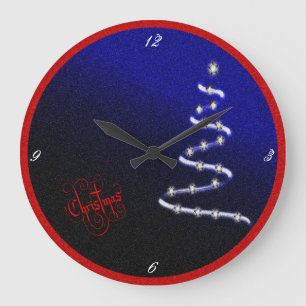 Reloj Redondo Grande Christmas Tree and Stars -