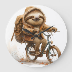 Reloj Redondo Grande Ciclista eslovaco sonriente