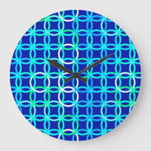 Reloj Redondo Grande Ciclos modernos, cobalto y pavo real