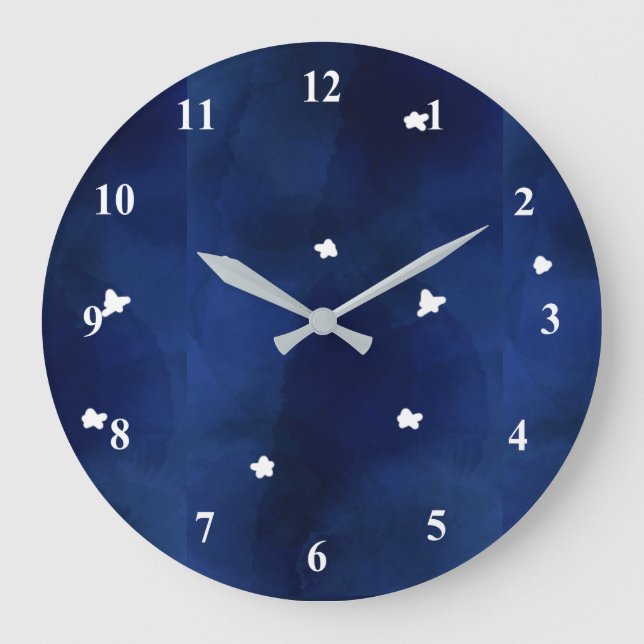 Reloj Redondo Grande Cielo de medianoche con estrellas (Anverso)
