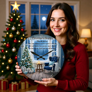 Reloj Redondo Grande Cielo de Navidad Silla Vacía