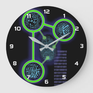 Reloj Redondo Grande Ciencia de identificación de huellas dactilares