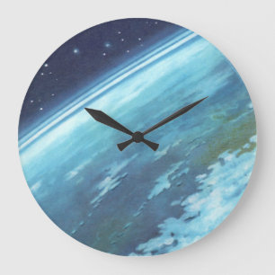 Reloj Redondo Grande Ciencia Ficción Clásica, Tierra de Noche con Estre