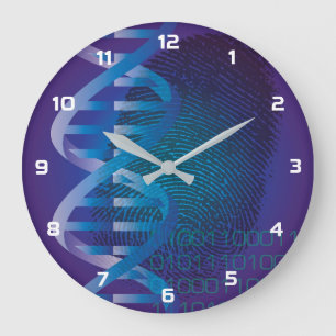 Reloj Redondo Grande Ciencia médica de huellas digitales de ADN