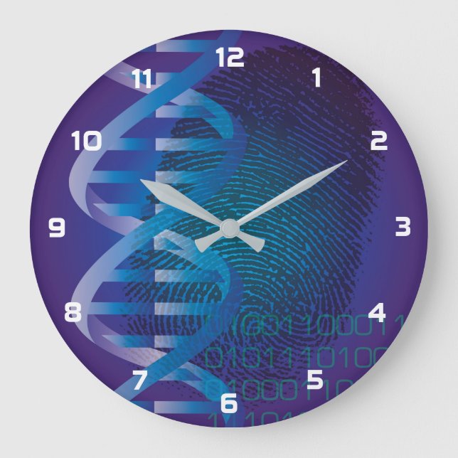 Reloj Redondo Grande Ciencia médica de huellas digitales de ADN (Anverso)