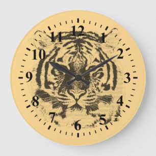 Reloj Redondo Grande Cierre de cara del tigre 2