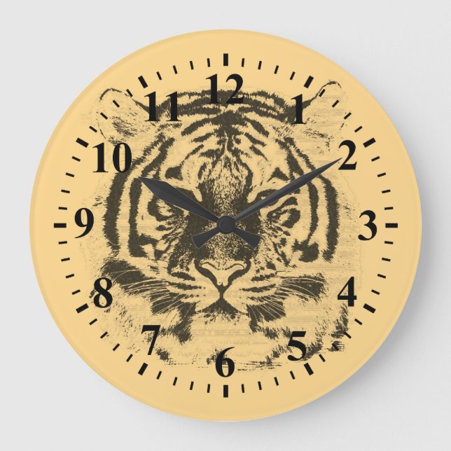 Reloj Redondo Grande Cierre de cara del tigre 2 (Anverso)
