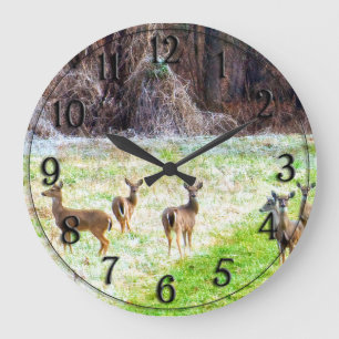 Reloj Redondo Grande Ciervos en el Frost