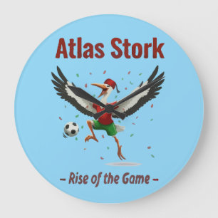 Reloj Redondo Grande Cigüeña Atlas Mascota de Fútbol de Marruecos - El 