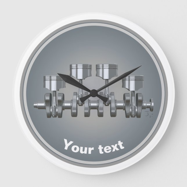 Reloj Redondo Grande Cigüeñal del pistón (Anverso)