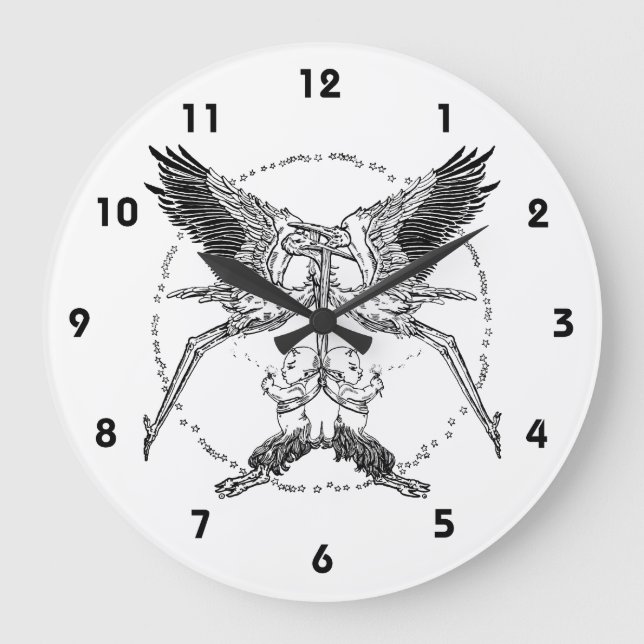Reloj Redondo Grande Cigüeñas y sátiras (Anverso)