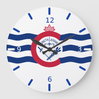 Reloj Redondo Grande Cincinnati (Ohio) flag Large Clock