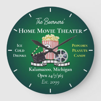 Reloj Redondo Grande Cine en casa Palomitas de teatro Popurrí de cine e