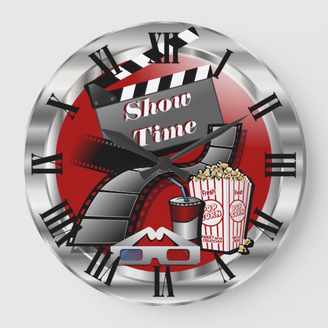 Reloj Redondo Grande Cine moderno de Showtime (Anverso)