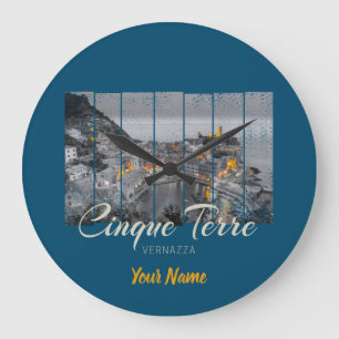 Reloj Redondo Grande Cinque Terre Vernazza Italien Vintage Souvenir