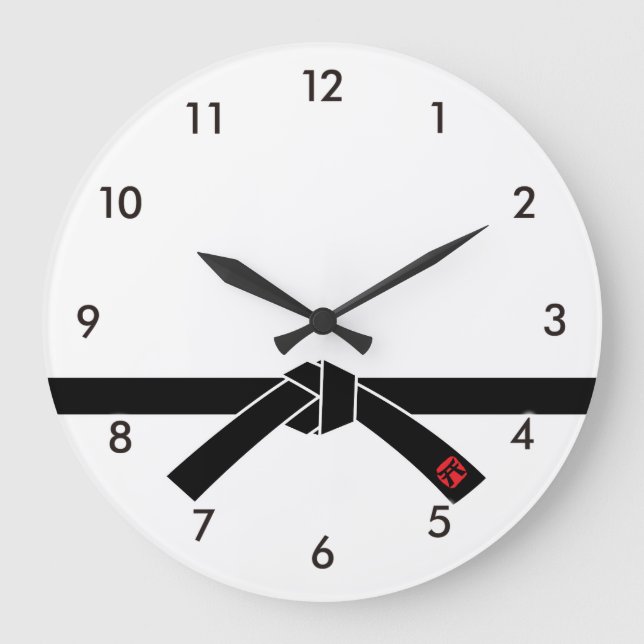 Reloj Redondo Grande Cinturón negro, 黒 de artes marciales, 武 道 (Anverso)