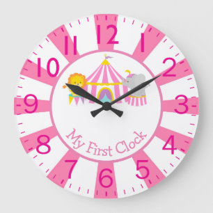 Reloj Redondo Grande Circo con animales Mi primera
