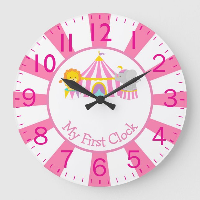 Reloj Redondo Grande Circo con animales Mi primera (Anverso)