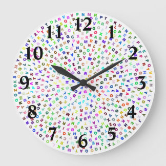 Reloj Redondo Grande Círculo alfabético