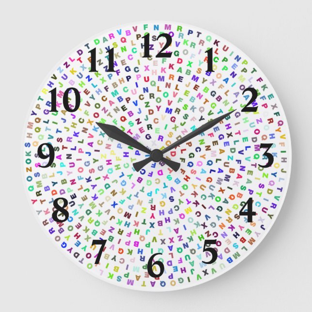 Reloj Redondo Grande Círculo alfabético (Anverso)