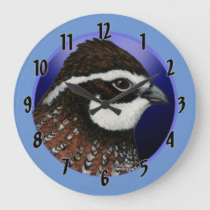 Reloj Redondo Grande Círculo de Cabeza de Codorniz Bobwhite