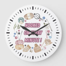 Reloj Redondo Grande Círculo de elementos crochet "enganchados en cada