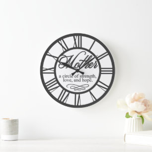 Reloj Redondo Grande Círculo de fuerza y amor de la madre