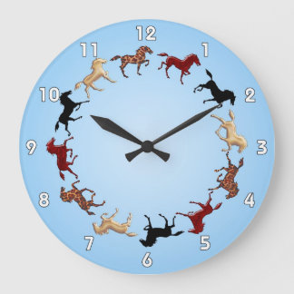 Reloj Redondo Grande Círculo de los caballos 'las veinticuatro horas