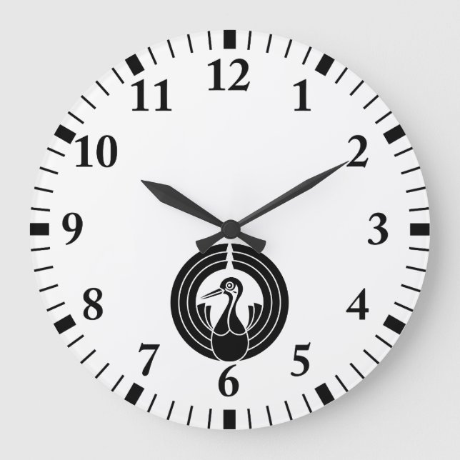 Reloj Redondo Grande Círculo de noshi en forma de grúa (Anverso)