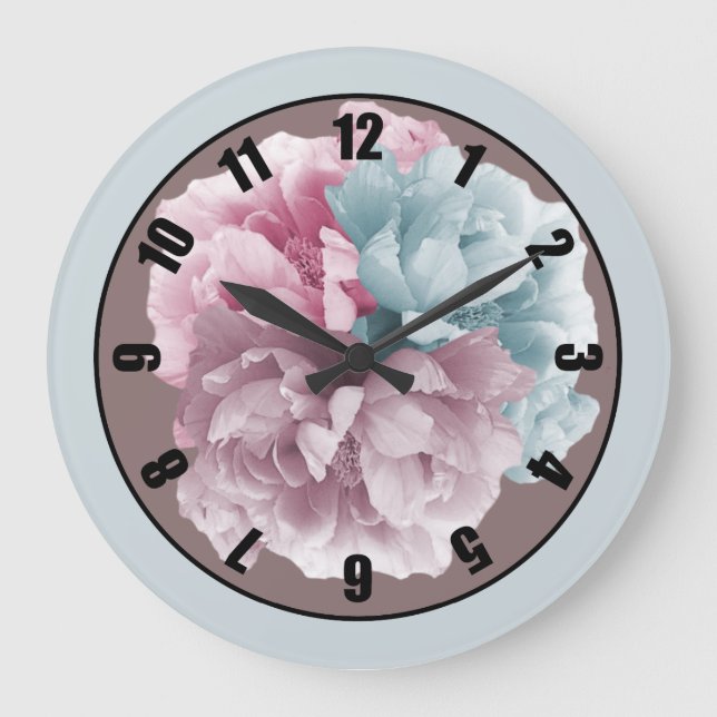 Reloj Redondo Grande Círculo de peonía reloj grande (Anverso)