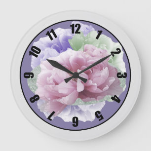 Reloj Redondo Grande Círculo de Peonías Reloj Grande