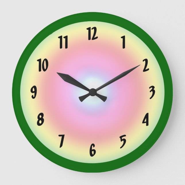 Reloj Redondo Grande Círculo del arco iris (Anverso)