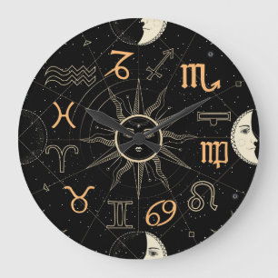 Reloj Redondo Grande Círculo del horóscopo, signos del zodiaco, cosecha