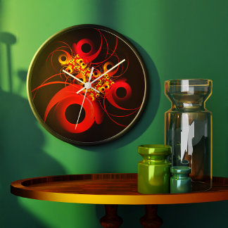 Reloj Redondo Grande Círculos coloridos Patrón de arte abstracto modern