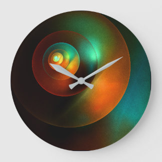 Reloj Redondo Grande Círculos coloridos Patrón de arte abstracto modern