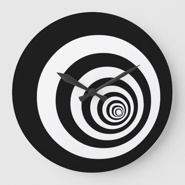Reloj Redondo Grande Círculos cónctricos de ilusión óptica hipnótica (Anverso)