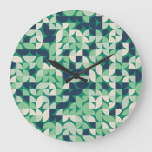 Reloj Redondo Grande Círculos de barrio al azar, generativos.