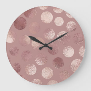 Reloj Redondo Grande Círculos de oro Rosa: Resumen de la vendimia