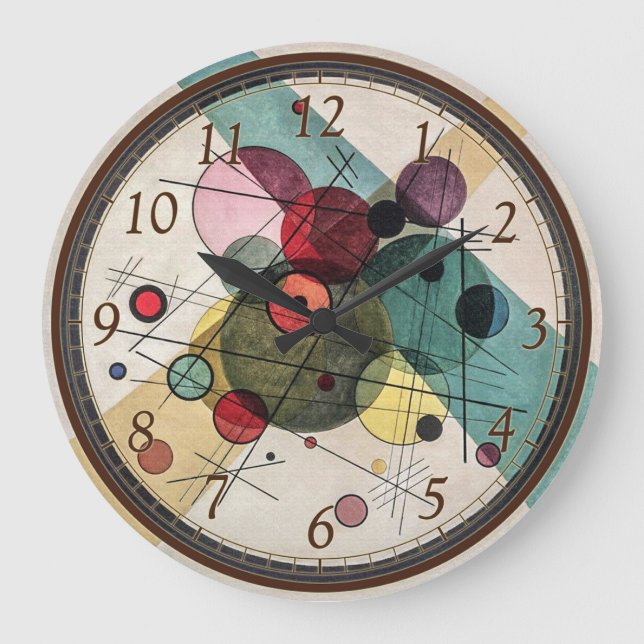 Reloj Redondo Grande Círculos en un círculo - Kandinsky (Anverso)