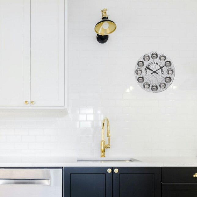 Reloj Redondo Grande Círculos fotográficos familiares en foto de trozos (Subido por el creador)