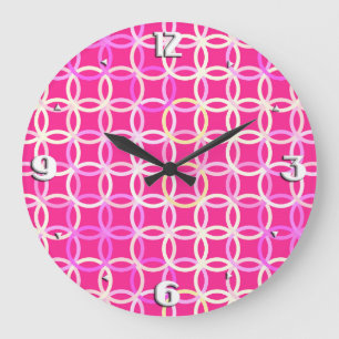 Reloj Redondo Grande Círculos modernos de los mediados de siglo, rosado
