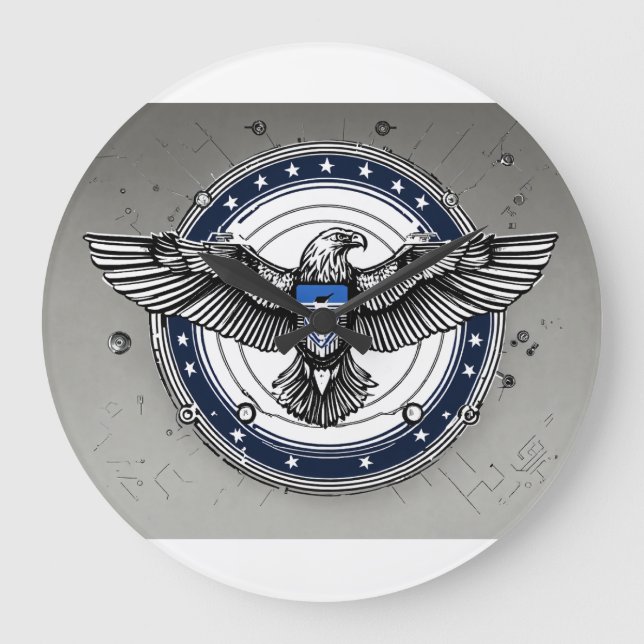 Reloj Redondo Grande Círculos sin tiempo: La colección de cuadros acríl (Anverso)