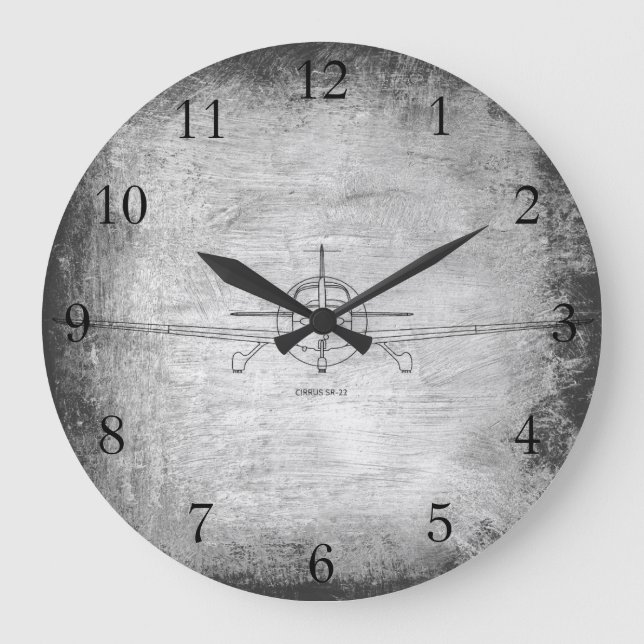Reloj Redondo Grande Cirrus SR-22 Plane (Anverso)