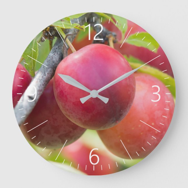 Reloj Redondo Grande Ciruela de cerezo en rama (Anverso)