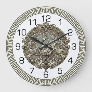 Reloj Redondo Grande Cisne Art Déco